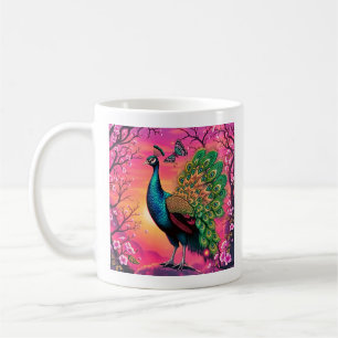 Majestätisches Pfau-Design Kaffeetasse