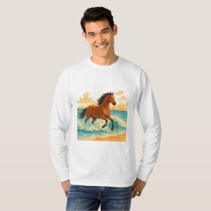 Majestätisches Pferd, das aus der Meereskraft und T-Shirt