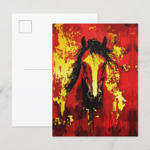 Majestätisches Pferd – Feuriger Geist in Gold und  Postkarte
