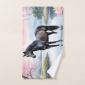 Majestätisches Pferd und Schönheit des Lotus Handtuch (Handtuch)