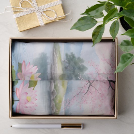 Majestätisches Pferd und Schönheit des Lotus Seidenpapier (Geschenk)