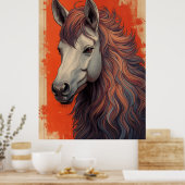 Majestätisches Pferdeportrait-Kunstposter | Fließe Poster (Küche)