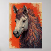 Majestätisches Pferdeportrait-Kunstposter | Fließe Poster (Vorne)