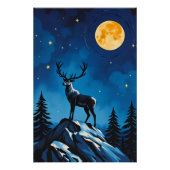 Majestätisches Rentier bei Mondlicht Poster (Vorderseite)