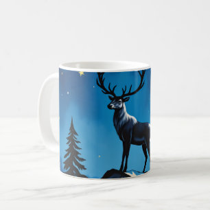 Majestätisches Rentier im Mondlicht Kaffeebecher Kaffeetasse