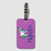 Majestätisches Retro-Regenbogen-Einhorn Gepäckanhänger (Vorderseite Vertikal)