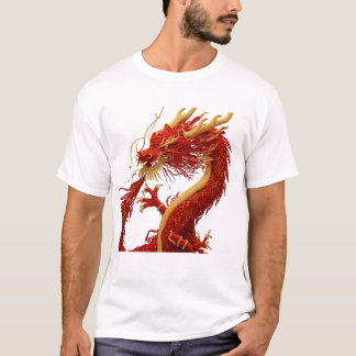 Majestätisches rotes und goldenes orientalische Dr T-Shirt