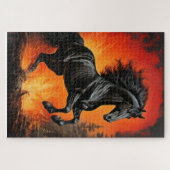 Majestätisches schwarzes Pferd Puzzle (Horizontal)