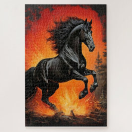 Majestätisches schwarzes Pferd Puzzle