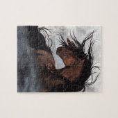 Majestätisches Smokey Bucht-Pferd durch Bihrle Puzzle (Horizontal)