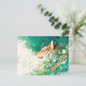 Majestätisches Tigerprofil im üppigen Tealgarten Postkarte (Stehend Vorderseite)