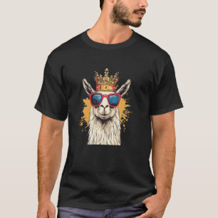 Majestätisches und lustiges Lama mit Kronendesign T-Shirt