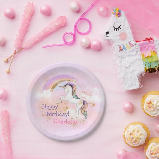 Majestätisches Unicorn-und Pappteller (Party)