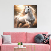 Majestätisches Weißes Pferd Leinwanddruck (Insitu (Wohnzimmer))