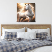 Majestätisches Weißes Pferd Leinwanddruck (Insitu (Schlafzimmer))