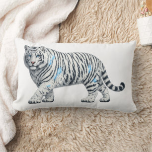 Majestätisches weißes Tiger-Kunst-Lendentwurf-Kiss Lendenkissen