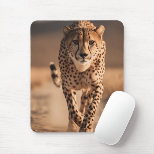 Majestätisches Wildes Gepard-Lauf-Foto Mousepad (Mit Mouse)