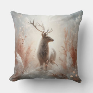 Majestätisches Winterhirsch-Wurfkissen Kissen