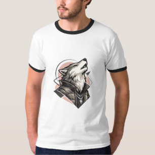 "Majestätisches Wolf-Geometrie-T-Shirt" T-Shirt