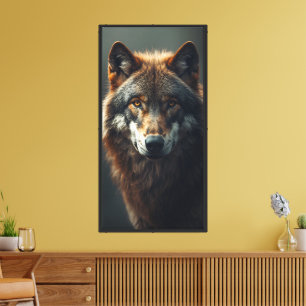 Majestätisches Wolf-Porträt Stärke & Königliches S Leinwanddruck