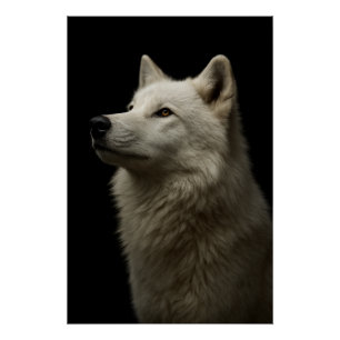 Majestätisches Wolf-Porträt Stärke & Königliches S Poster