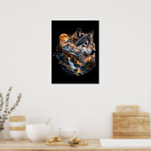 Majestätisches Wolf Vollmond-Wilderness-Poster Poster (Küche)