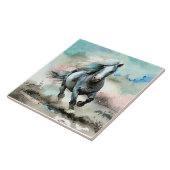 Majestätisches Zugpferd Aquarell Fliese (Seite)