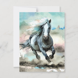 Majestätisches Zugpferd Aquarell Postkarte