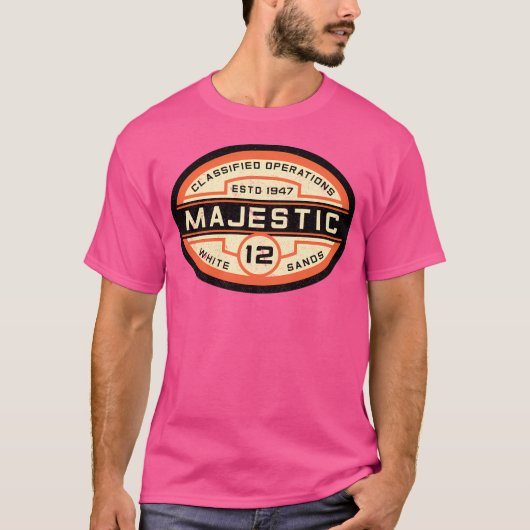 Majestic 12 Oval Logo (Orange) T-Shirt (Vorderseite)
