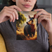 Majestic Aardvark in Serene Field Postkarte