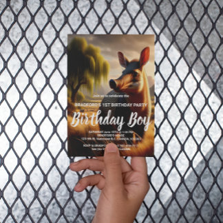 Majestic Aardvark in Serene Field Postkarte