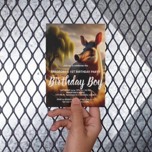 Majestic Aardvark in Serene Field Postkarte