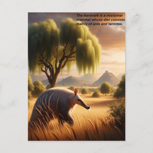 Majestic Aardvark in Sunlit Field Postkarte (Vorderseite)