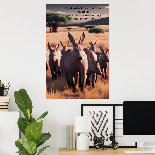 Majestic Aardvark Roam the Arid Plains Poster (Heimbüro)