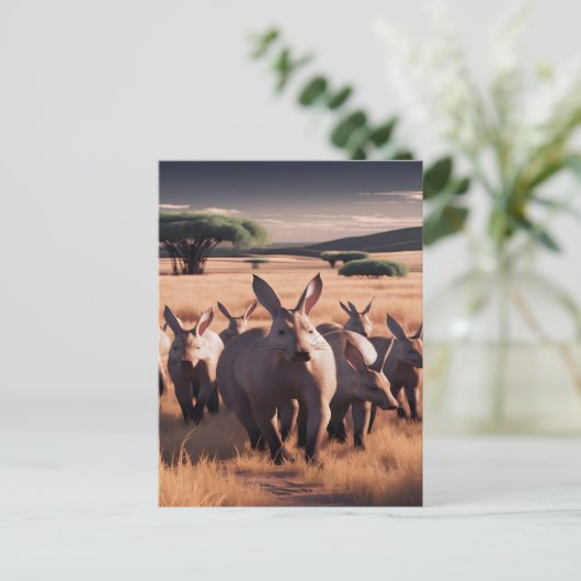 Majestic Aardvark Roam the Arid Plains Postkarte (Stehend Vorderseite)