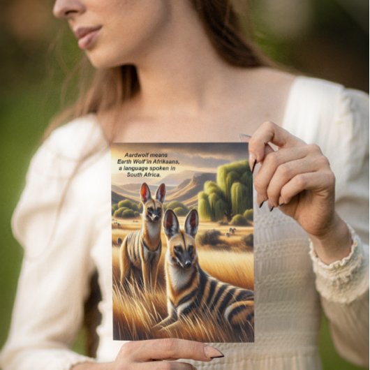 Majestic Aardwolf Duo in Meadow Postkarte