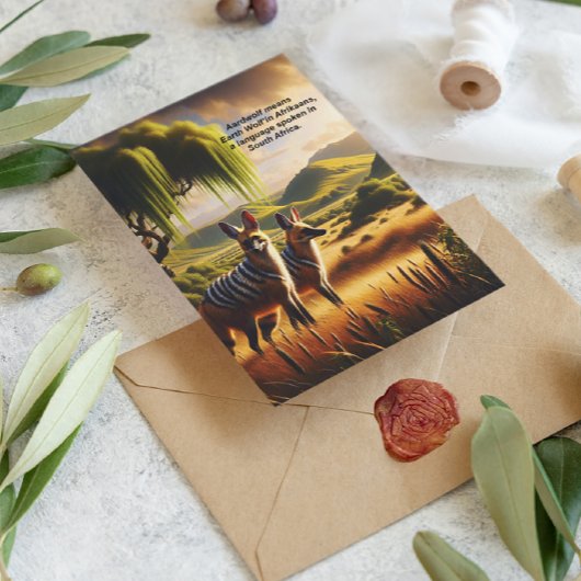 Majestic Aardwolf Grasslands Postkarte