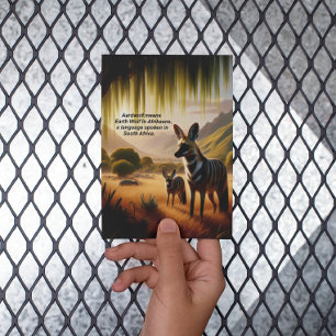 Majestic Aardwolf Weideland Postkarte