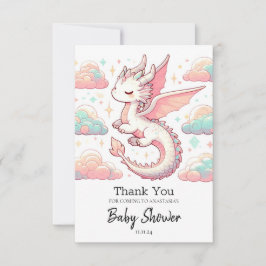Majestic Adorable Dragon Baby Dusche Dankeskarte