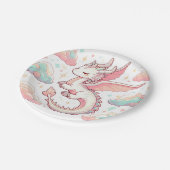 Majestic Adorable Dragon Baby Dusche Pappteller (Schrägansicht)