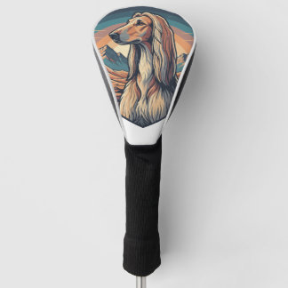 Majestic Afghan Hound Mountain Sunset Graphic Golf Headcover