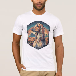 Majestic Afghan Hound Mountain Sunset Graphic T-Sh T-Shirt