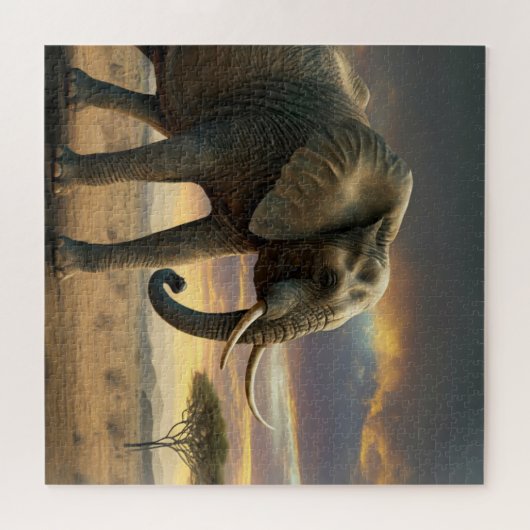 Majestic African Bush Elephant Puzzle (Horizontal)