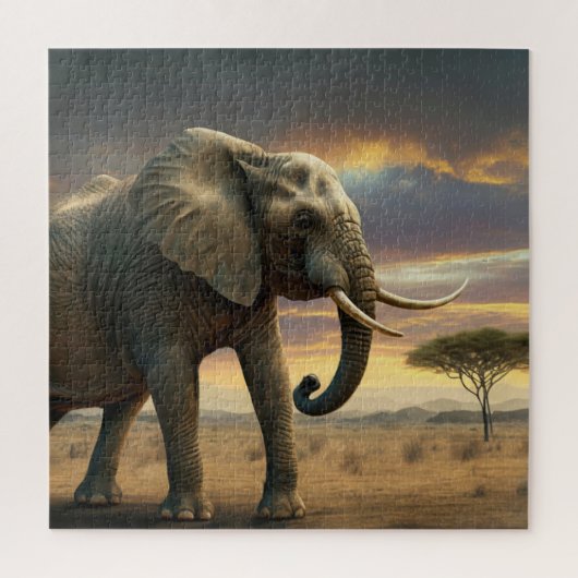 Majestic African Bush Elephant Puzzle (Vertikal)