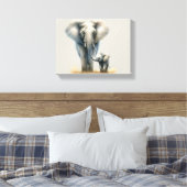 Majestic African Elephant Stretched Canvas Print Leinwanddruck (Insitu (Schlafzimmer))