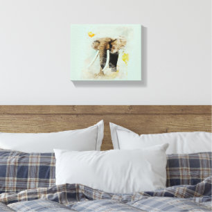 Majestic African Elephant Watercolor Art Print W Leinwanddruck