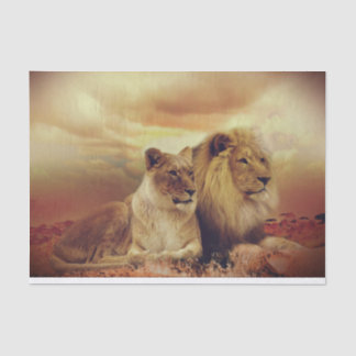 Majestic African Lion and Lions Seidenpapier