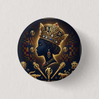 Majestic African queen portrait  Button