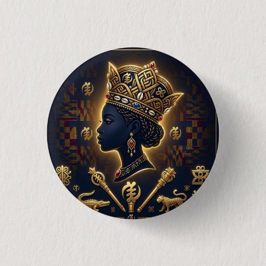 Majestic African queen portrait  Button (Vorderseite)