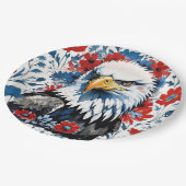 Majestic American Bald Eagle Floral Pappteller (Schrägansicht)